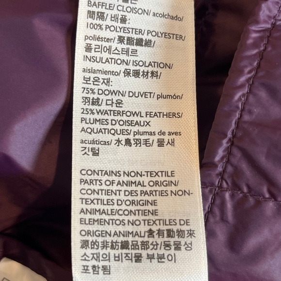 Eddie Bauer Luna Peak Down Puffer Parka Jacket Coat w/ Hood Eggplant Plum sz M - Picture 16 of 16